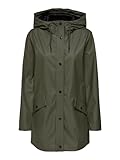 ONLY Damen Regenjacke ONLElisa Regen-Mantel mit Kapuze 15261734 Kalamata L