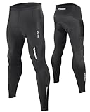 ROTTO Lange Radlerhose Herren Fahrradhose Gepolstert stoßfeste Radhose Elastische Hosen Radfahren mit Taschen