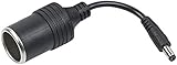 revolt 12V Adapter: Adapter Hohlstecker (5,5mm x 2,1mm) auf 12-V-Zigarettenanzünder-Buchse (12V Hohlstecker Adapter, Rundstecker 12V, Solarkonverter)