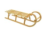 Hörnerrodel mit Schlittenseil - Hörnerschlitten - Gebirgsrodel mit Lattensitz oder Gurtsitz - Rodelschlitten - Rodeln - Schlitten - Rodel - Winterspaß - Wintersport (Lattensitz, 100 cm)