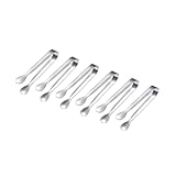 Homoyoyo 6 Stück Edelstahl Zuckerzange 11cm Kleine Eiswürfelzange aus Rostfreiem Edelstahl Bruchsicher und Rostfrei Praktisch für Tee Kaffee und Cocktailpartys zu Hause Bar und Restaurant