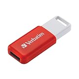 Verbatim DataBar USB Stick, kompakter Speicherstick mit 16 GB Datenspeicher, portabler USB 2.0 Memory Stick in Rot, ideal für Laptop, PC und Notebook