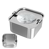 Slobber Stopper Wasserschüssel Hund, 3L Edelstahl ohne Tropfhundschale, Haustierversorgungen für Welpen Senior Frettchen Slow Feeder Home Terrasse Auto Kennelkiste Outdoor Hof