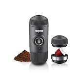 WACACO Nanopresso Tragbare Espressomaschine mit NS-Adapter, Aktualisierte Version der Minipresso, Kleine Reise-Kaffeemaschine, 18 bar Druck, Manuell betrieben, Perfekt für Campen, Reise und Abenteuer