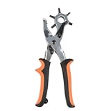 Gürtellochstanzer-Set mit 6 Ersatz-Stanzköpfen, Leder-Locher, Hundehalsband, Sattel, Stoff, DIY und Basteln-Werkzeug