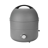 TAINO Tischgrill Kompakt-Grill Gasgrill Gas Tisch Edelstahl-Brenner BBQ Camping (Grill-to-Go Grau)