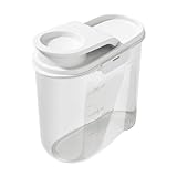 Tierfutter Container – Aufbewahrungsbox Kunststoff dicht, Hunde Katzen Kanister | Groß 2L Behälter Aufbau mit stabilem Verschluss für Küche Wohnraum Pantry Wohnung Reis Mehl Müsli Snacks Nudeln