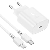 USB C Ladegerät, 25W Schnellladegerät mit 2M Kabel, Weiß