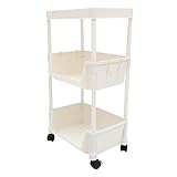 VALICLUD Stöckiges Bewegliches Bücherregal aus Material Praktischer Aufbewahrungswagen für Wohnzimmer Schlafzimmer und Küche Platzsparender Organizer für Ordentliche Umgebung
