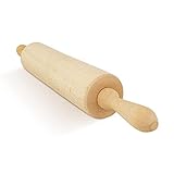 SOHFA Nudelholz mit Metallachse aus 100% FSC® Buchenholz | nachhaltig Made in Europe | 43cm Teigroller als Backzubehör | stabiler Holz-Küchenhelfer zum Ausrollen