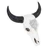 RIZGHWOY Longhorn Wall Decor Schöne Harz Bullenschädel Dekoration für Wohnzimmer Hintergrunddekor für Tierliebhaber Geeignet