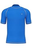 HDTIYUYP UV Shirt Herren Wasser - Kurzarm Schwimmen Tshirt Surf Shirt Männer Badeshirt Rash Guards Strand Shirt Schnelltrocknende Wet Top Royal L