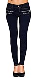 Damen Jeans Hose Skinny Röhrenjeans Hüfthosen Röhre Slim (484), Grösse:S, Farbe:Blau