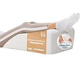 Blumtal Ergonomisches Venenkissen - höhenverstellbares Beinkissen gegen schwere Beine - Lagerungskissen Erwachsene - Kissen zum Hochlagern der Beine - Beinerhöhungskissen mit waschbarem Bezug in Weiß