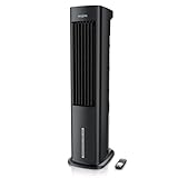 Brandson - Turmventilator mit Wasserkühlung 5 in 1 - Preisträger 2025 - Verdunstungskühler - Luftkühler - Ventilator - mobile Klimaanlage ohne Abluftschlauch - leise - 4L Wassertank