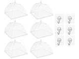 Anlising Fliegenhaube, 6PCS Fliegenhaube Faltbare Abdeckhaube, Senden 6 Haken, Lebensmittel Abdeckung, Faltbarer Fliegenschutz für Essen, Fliegenhaube für Lebensmittel, für Essen, Grill,Party,Camping
