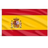 AhfuLife Spanien Flagge 150 x 90 cm, 1 Stück Spanische Fahne Leuchtenden Farben mit Messing-Ösen, Spanien Fahne für Eurovision 2025 Damen Fußball EM WM Euro Olympische Nationaltag Party Bar Deko