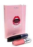 Schultagebuch Kiko Milano Rosa Live Life in der Farbe, einfarbig mit Mascara und glänzendem Lippen Glitzer Datum 2021/2022 F.to 18 x 13 cm