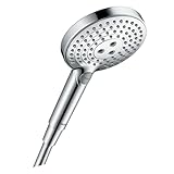 hansgrohe Raindance Select S - Duschkopf, Handbrause mit 3 Strahlarten (inkl. PowderRain), runde Duschbrause (⌀ 120 mm), Brausekopf mit Antikalk-Funktion, Chrom