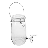 BESPORTBLE Glas Getränkespender 1L mit Zapfhahn für Saft und Weinbrauflasche Transparent für Bar und Party Geeignet