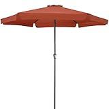 Kingsleeve® Sonnenschirm 330cm Schutzhülle UV Schutz 80+ Balkon Groß Kurbel Strandschirm Aluminium Lüftungsschlitz Wasserabweisend Gartenschirm Terracotta