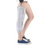 Atmungsaktive, verstellbare Kniegelenkstütze, Feste Begrenzungsbandage, Bänder, Meniskus, Patella, Frakturschiene, Rehabilitationshilfsmittel (Grau 2 XL)