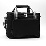 Feelhap Kühltasche 15L Picknicktasche Faltbare,Lunchtasche für Männer Arbeit,Thermotasche Kühltasche Isoliertasche mit Schultergurt und Fronttasche für Lebensmitteltransport, Auslaufsicher (Schwarz)