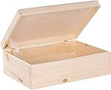 LAUBLUST Holzkiste mit Deckel - 40x30x14cm, Natur, FSC® - Allzweckkiste ohne Griffe - Aufbewahrungsbox | Erinnerungskiste | Bastel- & Geschenkbox