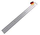 BAUHELD® Stahllineal 300mm [EG-1] - Stahlmaßstab mit Messskala in INCH und CM [Made in Germany] - Robustes Metall-Lineal aus rostfreiem INOX Edelstahl - 30 cm Linial mit praktischer Aufhängelochung