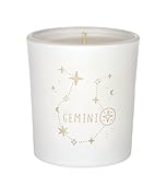 ORIGINALWAX Duft Kerze Sternzeichen Zwillinge (Gemini) aus Soja Wachs Weiß Handgemacht Duftkerzen Mango im Glas Tierkreiszeichen Vegan Candle 180g Geschenkidee 40 Stunden Brennen