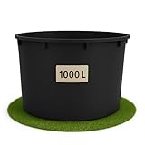Ondis24 Regentonne 1000 Liter, Regenfass XXXL, Regenwassertank aus schwarzem Kunststoff, Wasserfass, Robust & UV-Beständig, Wasserspeicher Fass