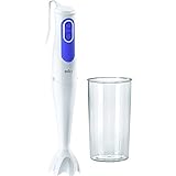 Braun MultiQuick 3 MQ 3000 Smoothie+ Stabmixer – Pürierstab mit 2 Geschwindigkeiten, PowerBell Plus und SplashControl-Technologie, 700 Watt, inkl. 600 ml Mix- & Messbecher, blau/weiß