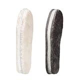 CCSOFTIME 2 Paar Lammfell Einlegesohlen Winter Warm Einlagen für Damen und Herren,Echte Lammfellsohlen Dicke Schafwolle Schuheinlagen für Arbeitsschuhe und Stiefel,Weiß Grau 39EU