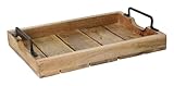 Tablett Dekotablett Holz Mango braun Holztablett Deko Kerzentablett Dekoration (38 x 25,5 cm)