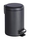 WENKO Kosmetik Treteimer Leman Schwarz 3 l - Kosmetikeimer,...