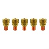 5 x Gaslinsen-Spannzangenkörper, Messing-Gaslinsen-Spannzangenkörper, glatterer Gasfluss, starke Leitfähigkeit und thermische Leistung, für WIG-Schweißbrenner-Serie (45V42)
