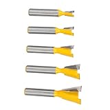 LALAFINA 5 Stück Teiliges Schwalbenschwanz-fräser Hartmetall-karbidspitzen Langlebige Holzverbindungsfräser für Oberfräse Präzises Nutfräser-werkzeug für Möbelschubladen Tischbeine und