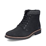 Rieker Herren Schnürstiefeletten 33640, Männer Stiefeletten,halbstiefel,Kurzstiefel,uebergangsschuhe,uebergangsstiefel,schwarz (01),45 EU / 10.5 UK