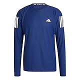 adidas Herren Own The Run Langarm-T-Shirt, Dunkelblau, Small Hoch