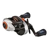 Abu Garcia Low Profile Baitcast Reel, Revo X Low Profile Reels, Raubfischangeln, Süßwasserangler, Barsch, Hecht, Zander, Schwarz/Silber, robust & leicht, 8+1 Lager, Low Profile