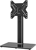 TV Standfuß Universal Höhenverstellbar Ständer für 19-43 Zoll TV Fernsehtisch Halterung Fernsehständer LCD LED Flachbildfernseher Stand Aufsatz VESA 200x200 Tischständer/Schwarz, hält bis zu 45kgs