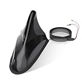 Eightwood Aktive DAB/DAB+ Antenne Shark Antenne Auto Digital Radio DAB FM Antenne Auto Dachantenne Autoantenne mit Verstärker with SMB Stecker DIN Adapter Auto Radio Splitter 5M Verlängerung Kabel.