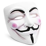 PARENCE.- Anonyme V Maske für Vendetta – Guy Fawkes Maske 20 x 18,5 cm – Halloween, Cosplay, Karneval, Event Kostümzubehör – Leichte und bequeme Plastikmaske