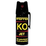 BALLISTOL 24430 Pfeffer-KO Jet 50ml Spray – Verteidigungsspray gegen Tiere – Abwehrspray 5m Sprühweite - Panikverschluss