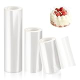 Wlztea 3 x Tortenrandfolie, 8/10/15cmX10m, Acetat Folie durchsichtig，Tortenfolie wird zur Herstellung von Kuchen, Mousse, Gebäck und Pralinen verwendet (8cm/10cm/15cm)