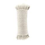 Amazon Basics Geflochtenes Seil aus natürlicher Baumwolle, Allzweck, Wäscheleine - 4,5 mm x 15 m (3/16 Zoll x 50 Fuß), Cremefarben