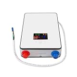 6500W Durchlauferhitzer Dusche, Elektrischer Warmwasserbereiter mit LED Display & Duschhalterung, Tankless Badezimmer Elektrischer Warmwasserbereite IPX4 Schutz für Bad & Küche