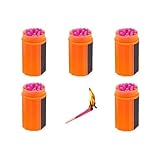 Wasserdichtes Streichholz-Überlebensset, Winddichte Streichhölzer mit Etui für Camping-Wanderungen, 20-teiliger sturmsicherer Feueranzünder (5Pack)