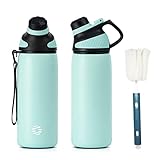 Fjbottle Edelstahl Trinkflasche Sport mit Magnetischem Deckel 1L, 800ml, 600ml, 400ml BPA-Frei Auslaufsichere Kinder Flasche - Kohlensäure geeignet 1500ML Wasserflasche Thermo für Schule, Fitness