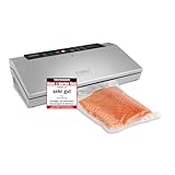 CASO GourmetVAC 380 - Vakuumierer - Vakuumiergerät, Testsieger Haus & Garten Test , doppelte Schweißnaht, Kolbenpumpe (15L/min), regulierbare Vakuumstärke & Schweißzeit, inkl. 10 Beutel 20x30 cm